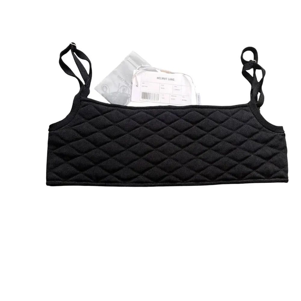 NWT Helmut Lang Womens Quilt Bra Size XS Small Black Bralette Retail $175
